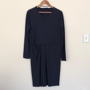 COS Collection of Style navy origami dress, M